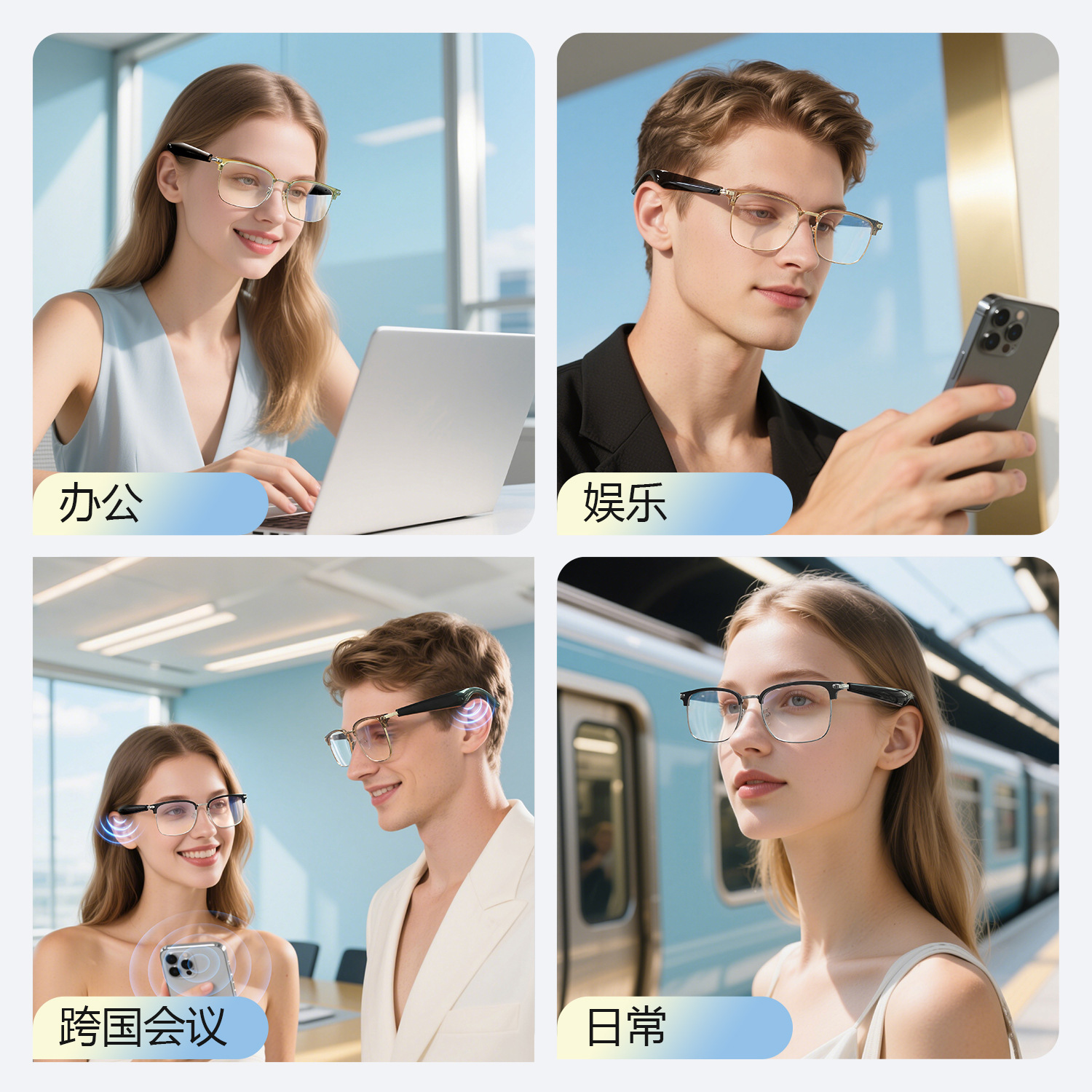 New AI Smart Translation Bluetooth Glasses GY600 Global Multi Language Real Time Simultaneous Translation Glasses