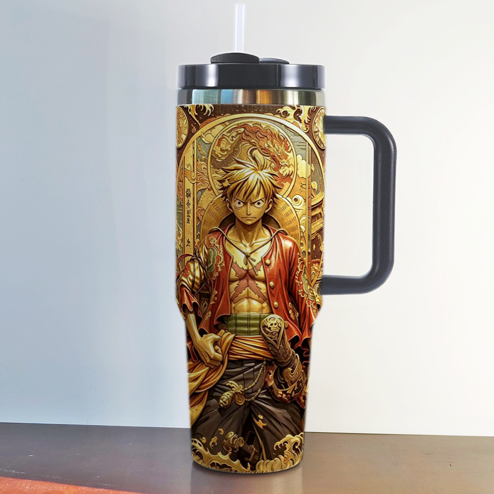 40oz stanley ice霸 cup ONEPIECE Luffy embossed printed One Piece car cup