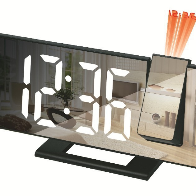 Mirror digital alarm clock LED multifunctional large screen digital display alarm clock