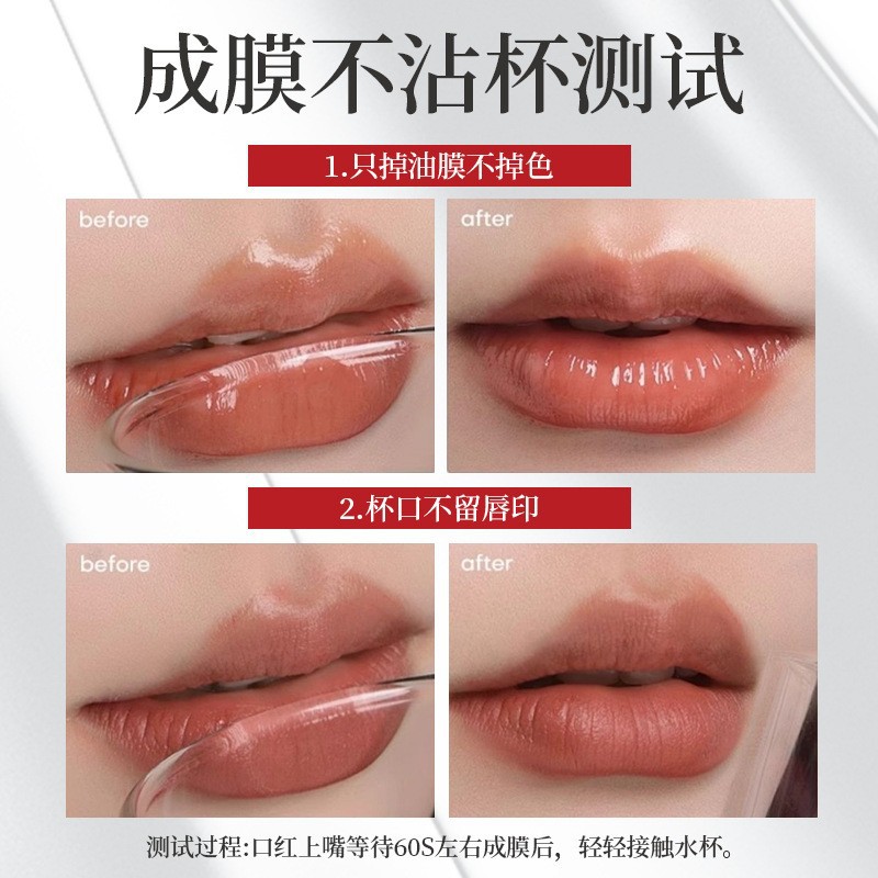 OXYA Black Velvet Gloss Lipstick Bean Red Color Smooth, Bright, Long-Lasting, Autumn and Winter Boost Complexion, Delicate Matte Liquid Lipstick