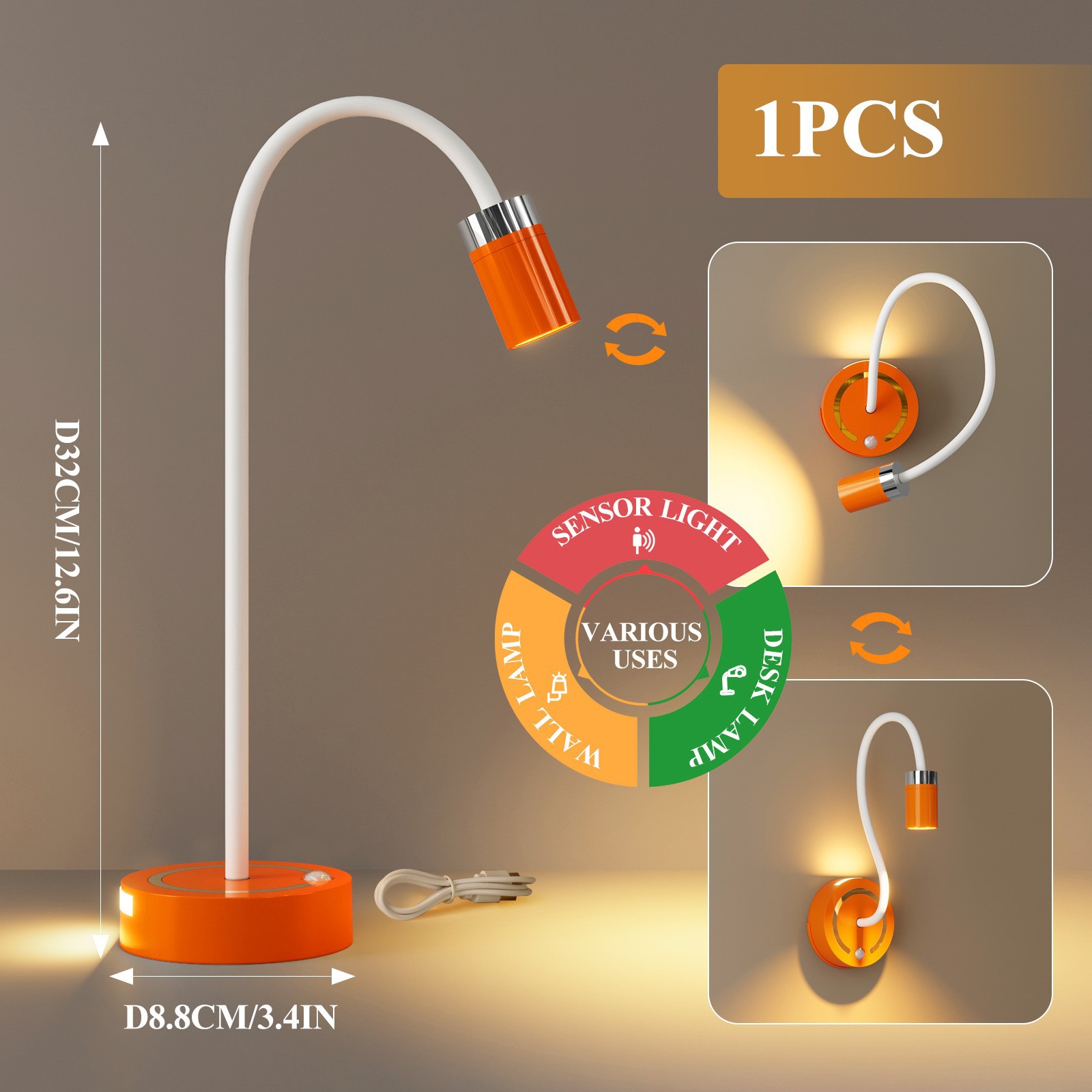 New Product LED Bedroom Bedside Night Light Charging Human Body Induction Desktop Atmosphere Night Light