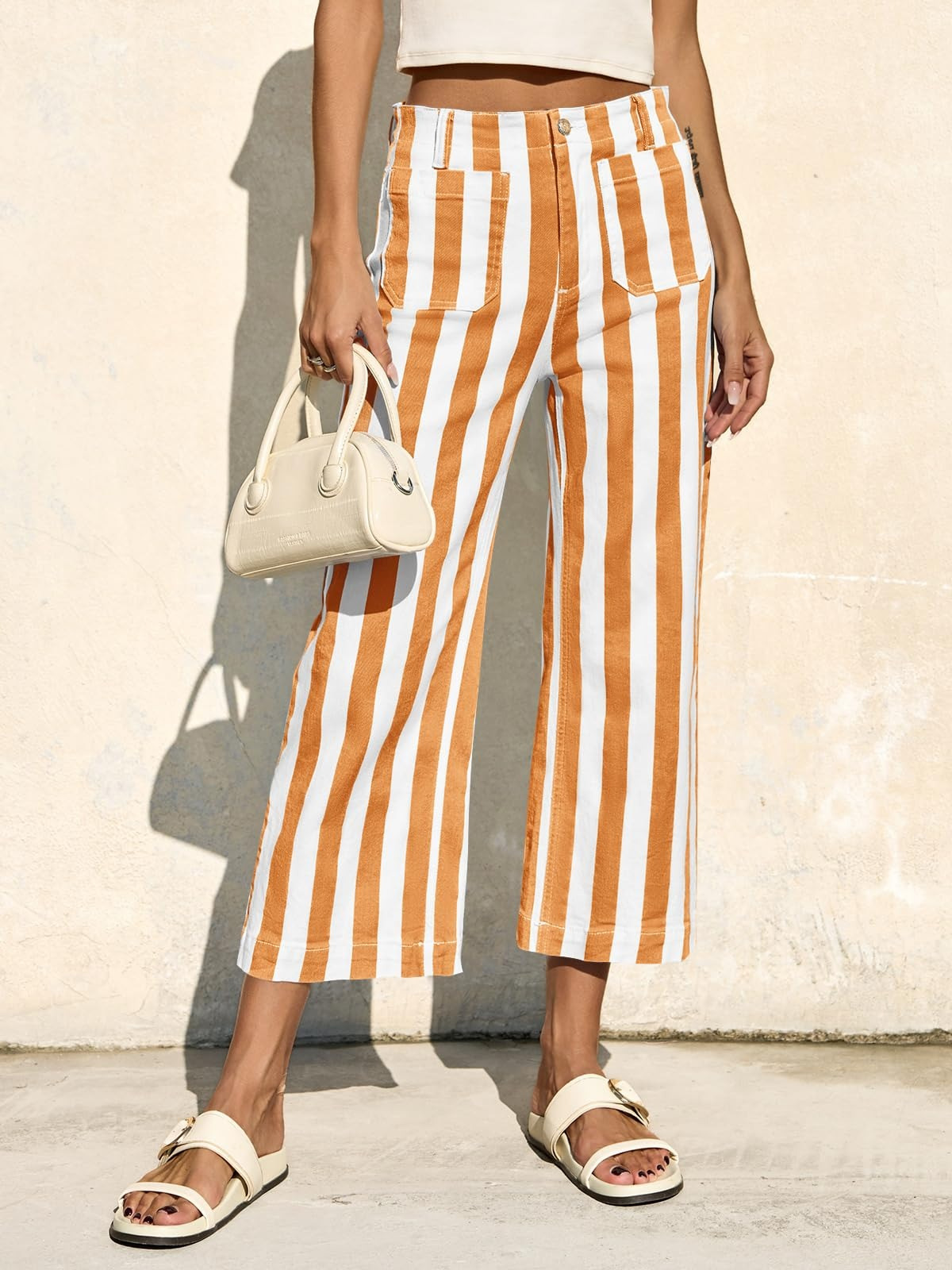 2026 Independent Station New Summer Striped Print Casual Women's Jeans
