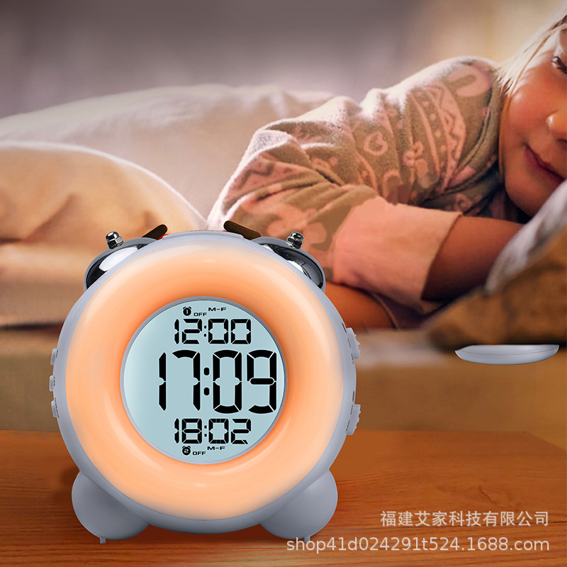 Vibrating Digital Alarm Clock with Night Light LCD New Vibrator Small Fresh Ringing Smart Clock