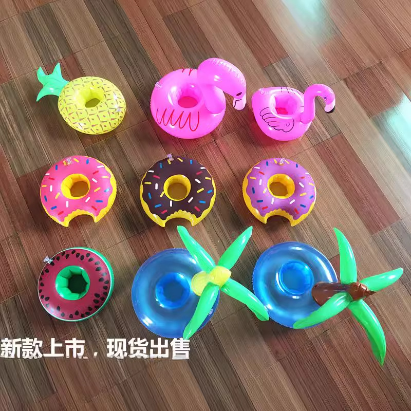 Zhenghui environmentally friendly inflatable children's toy coconut tree coaster donut water cup holder drink pool