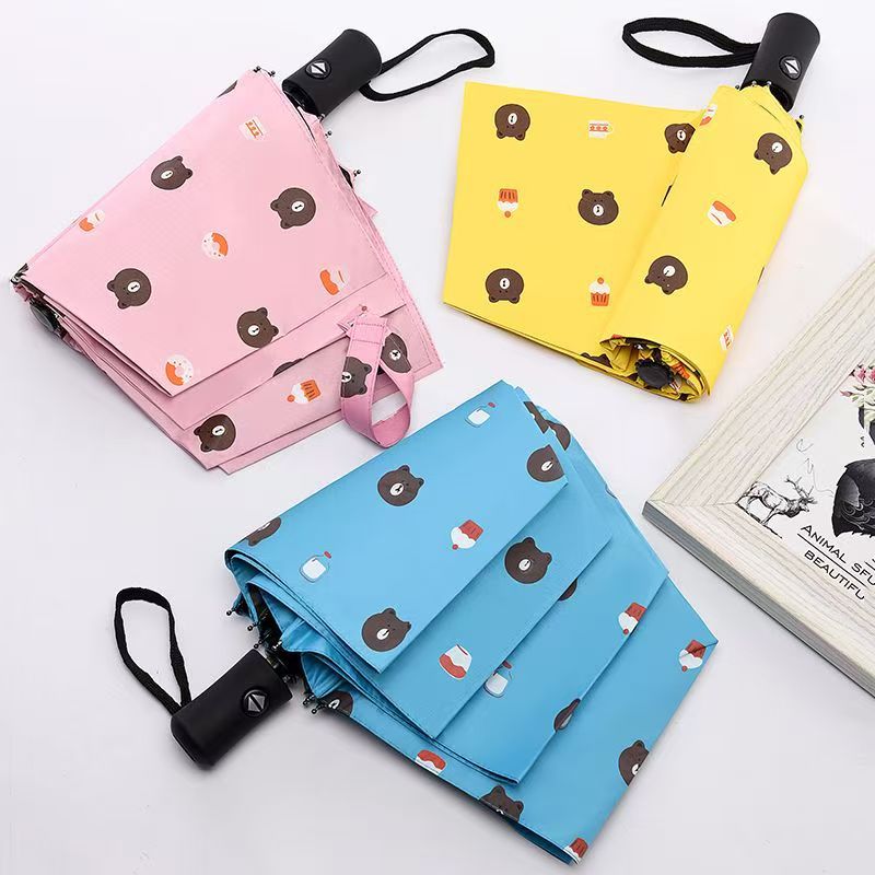 Custom Bear Automatic Sunscreen Umbrella Conference Gift Umbrella Logo Printing Corporate Procurement