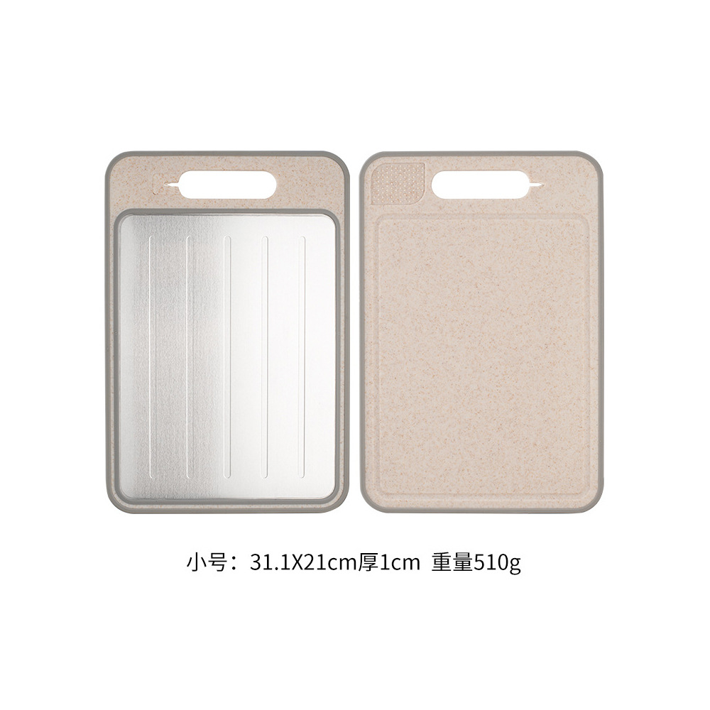 Multifunctional Double-Sided Quick Thawing Aluminum Alloy Spray Paint Double-Sided Cutting Board with Knife Sharpener Double-Sided Grinding Chopping Board