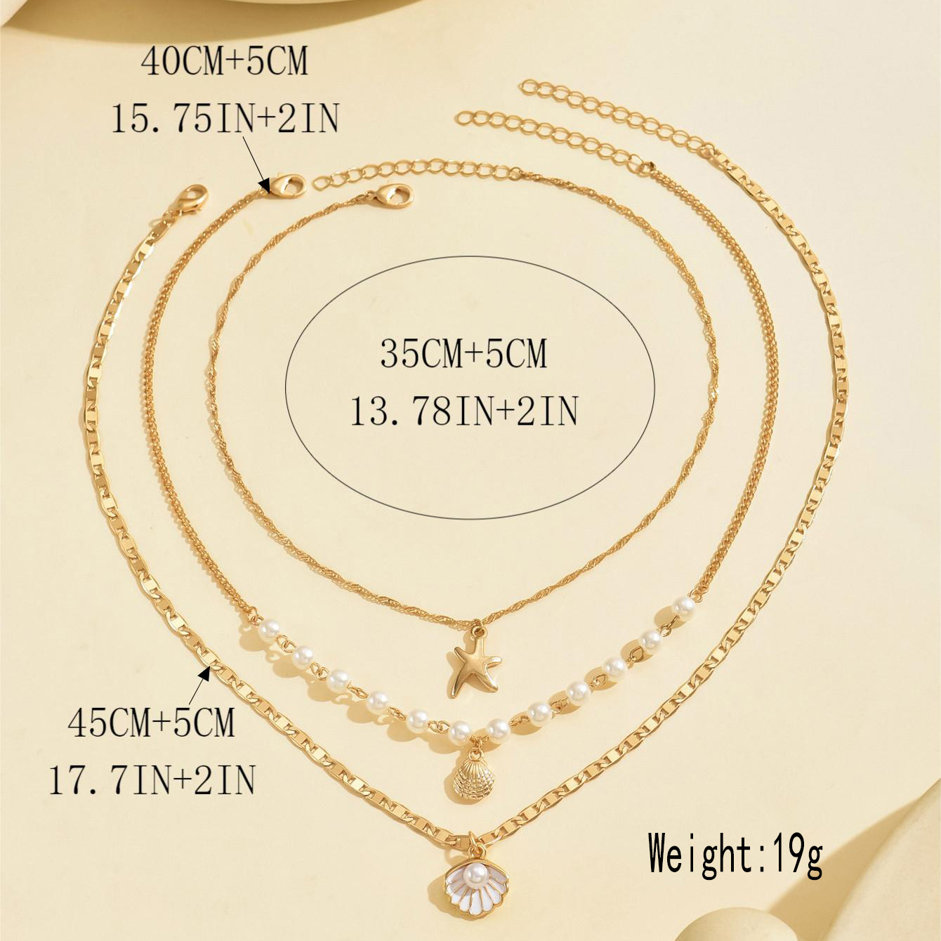 Accessories Simple Starfish Shell Pendant Necklace Vacation Style Pearl Choker Necklace for Women