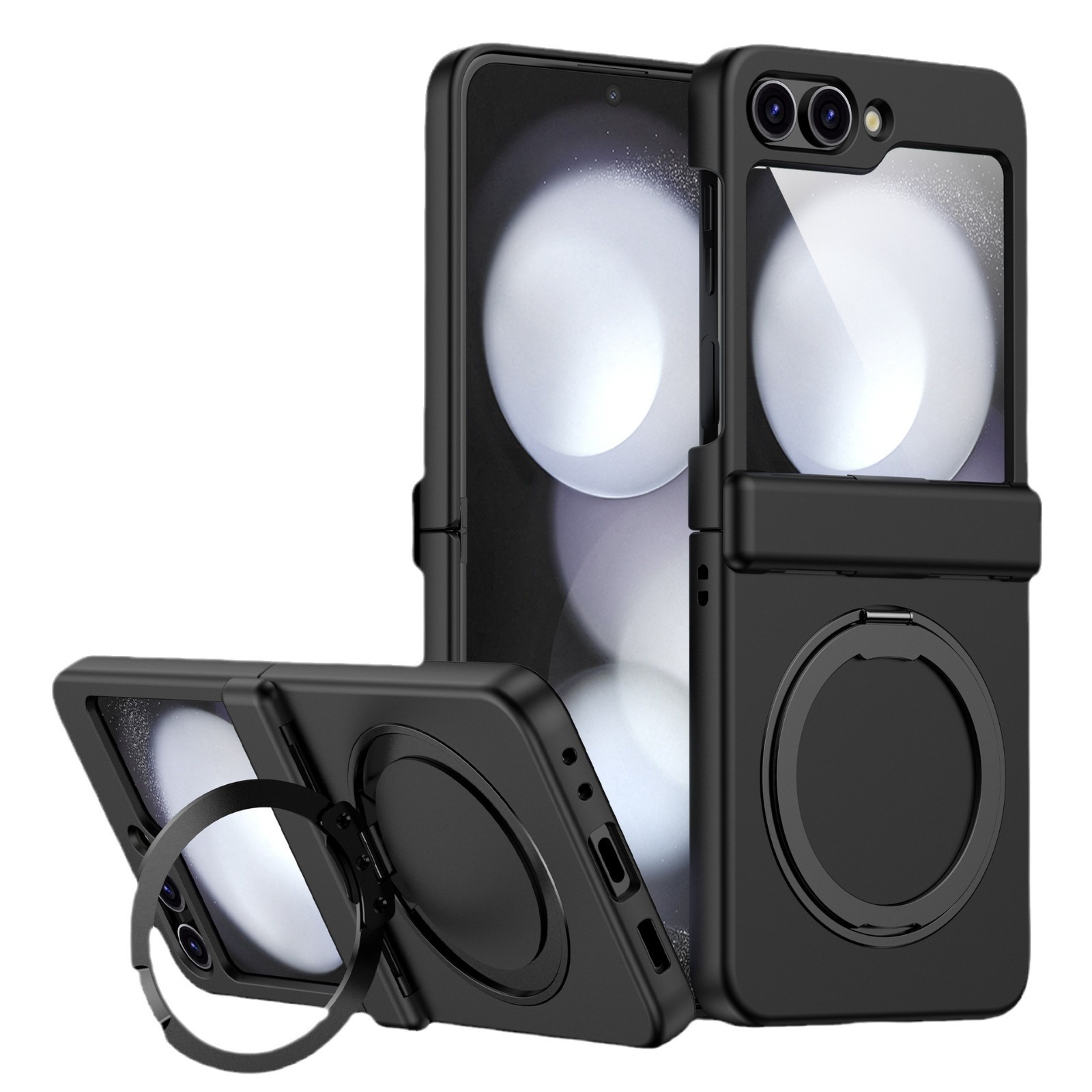 Applicable Samsung Z Flip6/5 Phone Case 360 Rotation Bracket Magnetic Wireless Charging Full Coverage Hinge Anti-Fall
