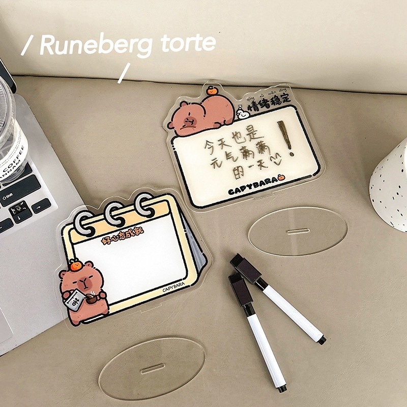 Capybara Message Board Childlike Writing Wipeable Desktop Acrylic Standing Sign Water Figure Ornament