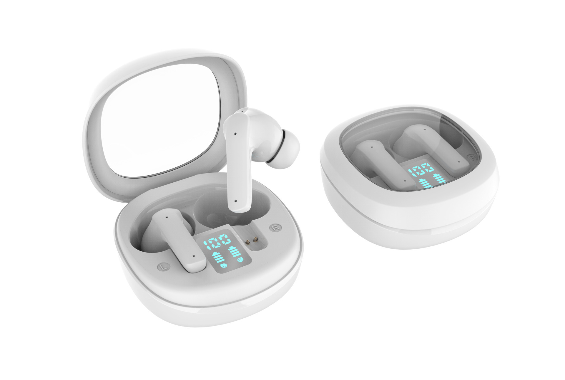 Huaqiangbei Y6 Bluetooth Earbuds Noise Cancelling Digital Display Ultra Long Battery Life H18 Wireless Bluetooth Earbuds