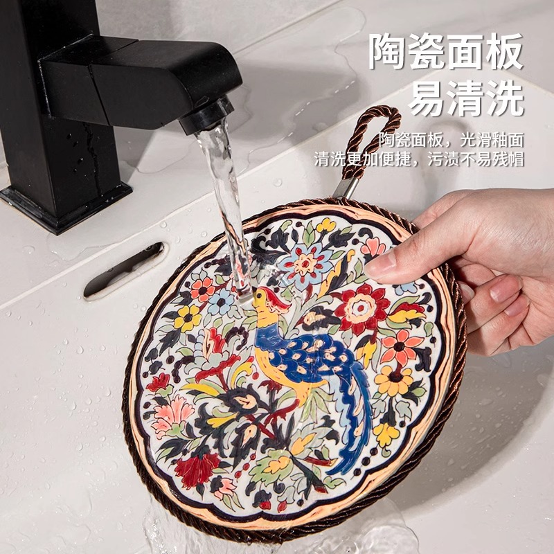 Coaster high temperature resistant casserole pad enamel pot pad ceramic new Chinese style table non-slip plate mat