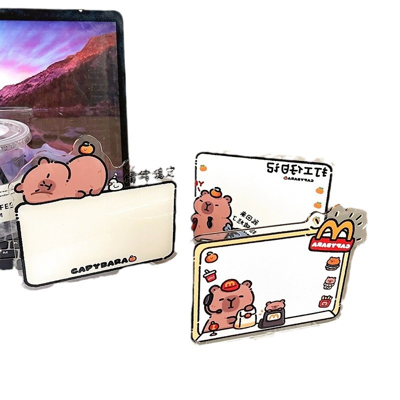 Capybara Message Board Childlike Writing Wipeable Desktop Acrylic Standing Sign Water Figure Ornament