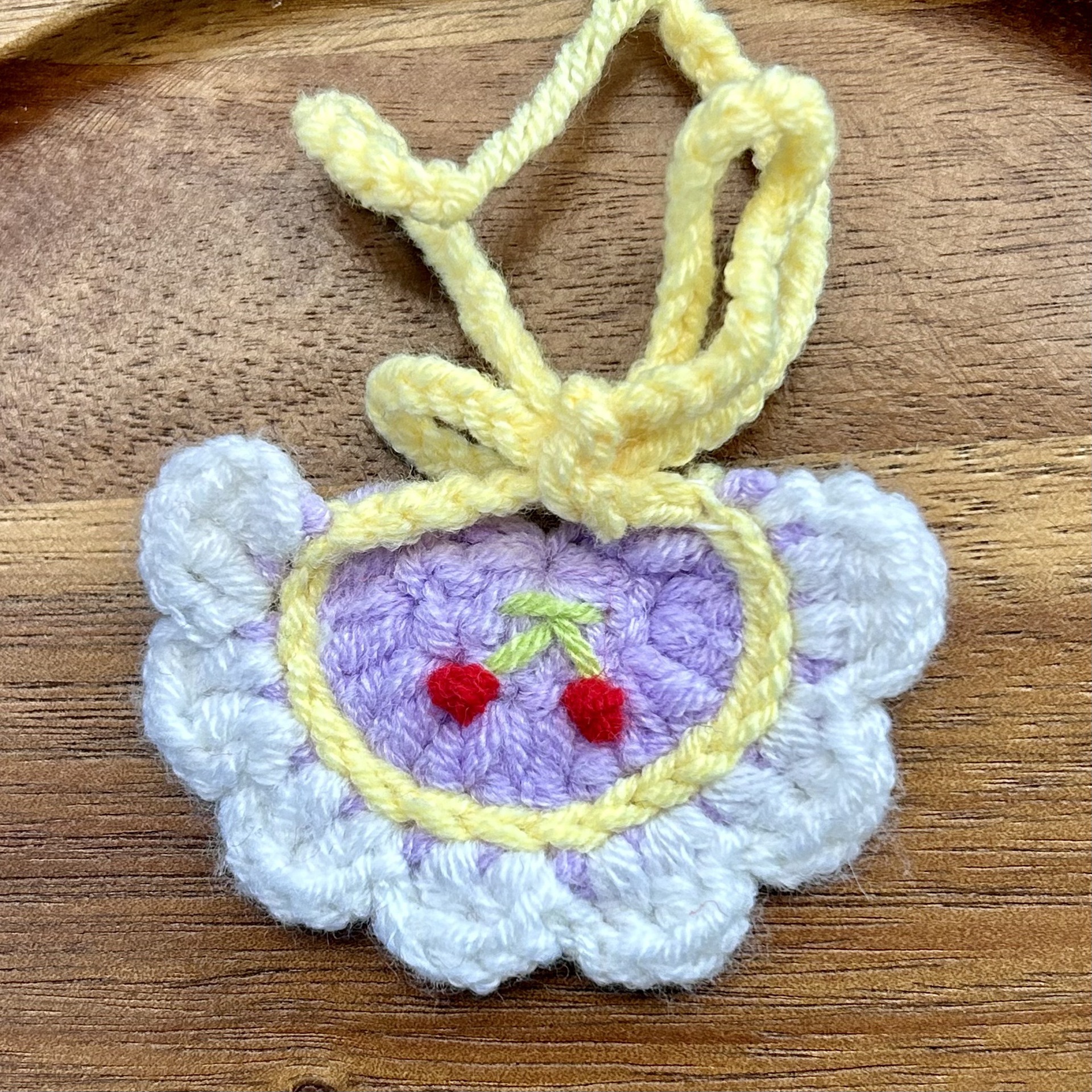 10cm self-mocking bear bib doll clothing hand crocheted bib bib Labubu kt replaceable accessory