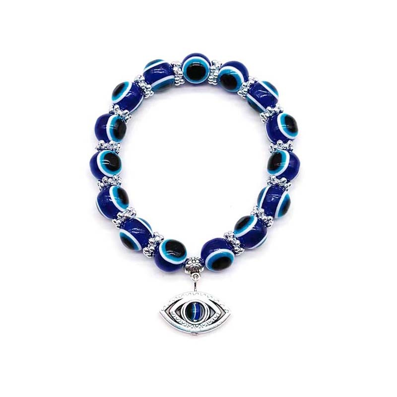 Evil Eye Bracelet Butterfly Elephant Hand of Fatima Pendant Resin Beaded Bracelet