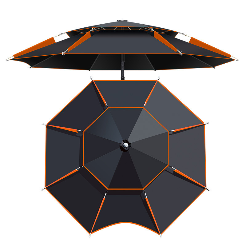 Fishing umbrella, black glue double-layer thickened rainproof large fishing umbrella, 2024 new fishing universal rain umbrella sunshade