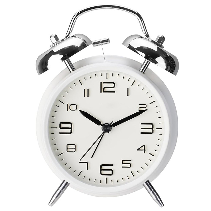4-Inch Metal Bell Alarm Clock Ultra-Silent 3D Digital Scale Colorful Large Alarm Clock