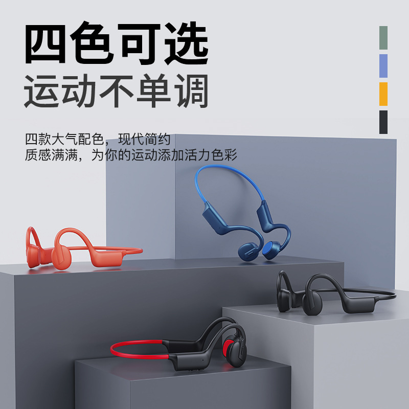 Bone conduction headphones sports running long battery life ear-hook high-quality wireless Bluetooth dual-ear waterproof headphones