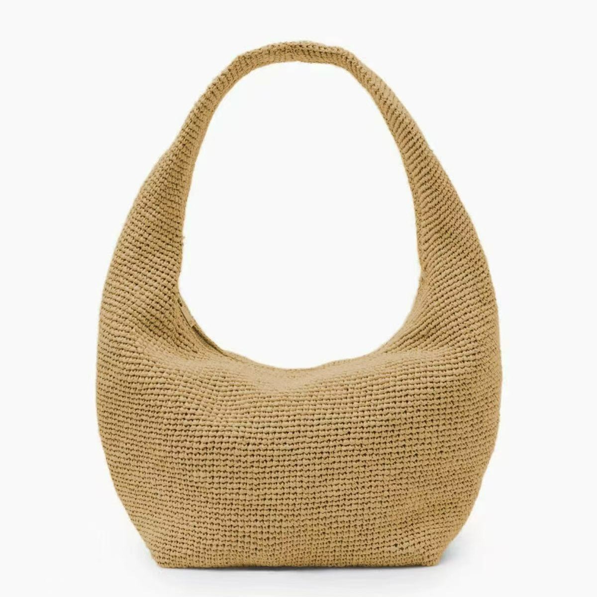 Summer Straw Bag Women's New Handwoven Bag Large Capacity Single Shoulder Underarm Bag Vacation Beach Bag