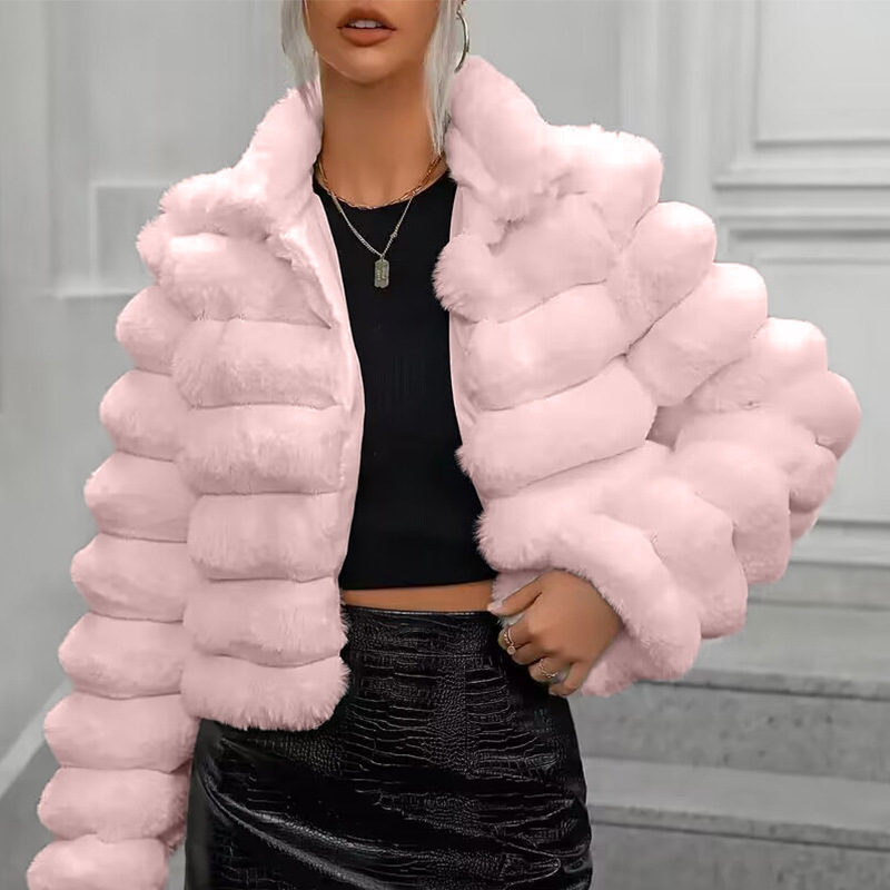 Autumn/winter new faux fur coat jacket short women's celebrity style