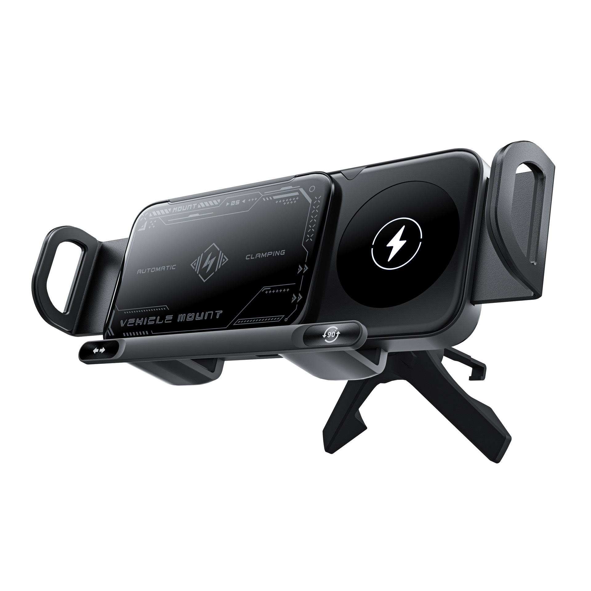 Folding screen car phone stand compatible with Huawei OPPO Xiaomi Apple vivo large screen dedicated navigation wireless charging