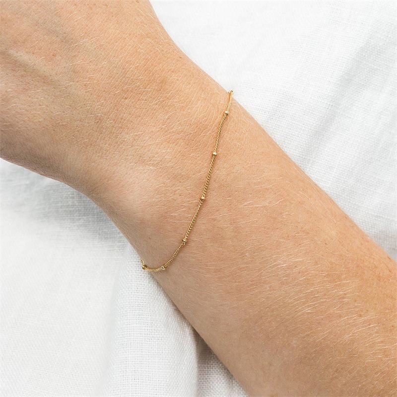 eManco Simple Women's Bracelet Multi-Layer Bead Chain Bracelet Stainless Steel Gold Plated Bracelet Hand Jewelry Distribution