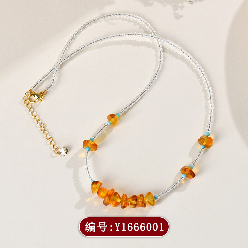 Natural White Crystal Collarbone Chain Original Adjustable Original Women's New Network Necklace