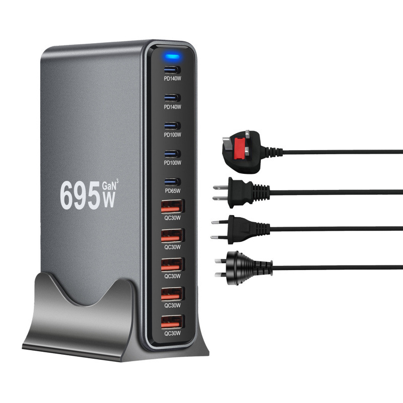 800W GaN PD Fast Charger 765W Multi-Function PD Desktop Charger 730W New 10-Port Charger