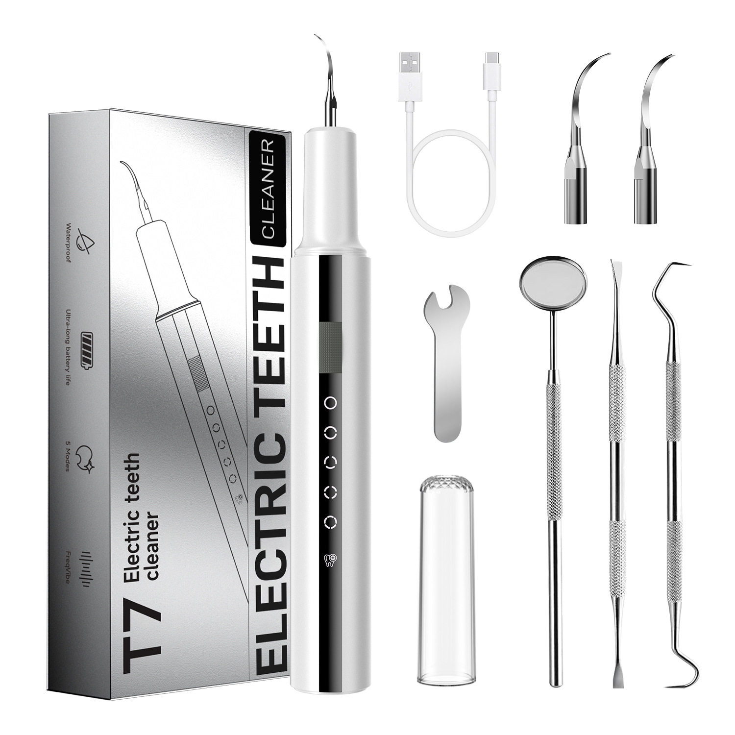 Yue'er Wanwan ultrasonic tooth cleaner, electric tooth cleaner, removes tartar, oral cleaning