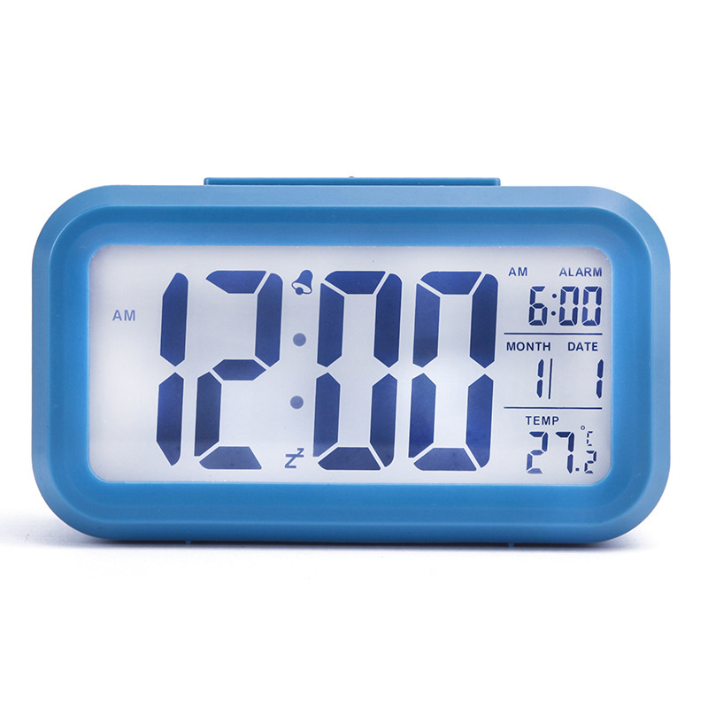 Smart Clock Alarm Clock Large Screen Ultra-Silent LED Electronic Clock Light Sensing Night Light Clock with Temperature
