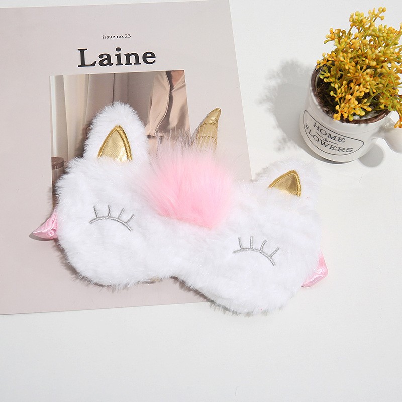 New cartoon cute plush eye care sleep eye mask, cute cat anime design, ice compress eye mask