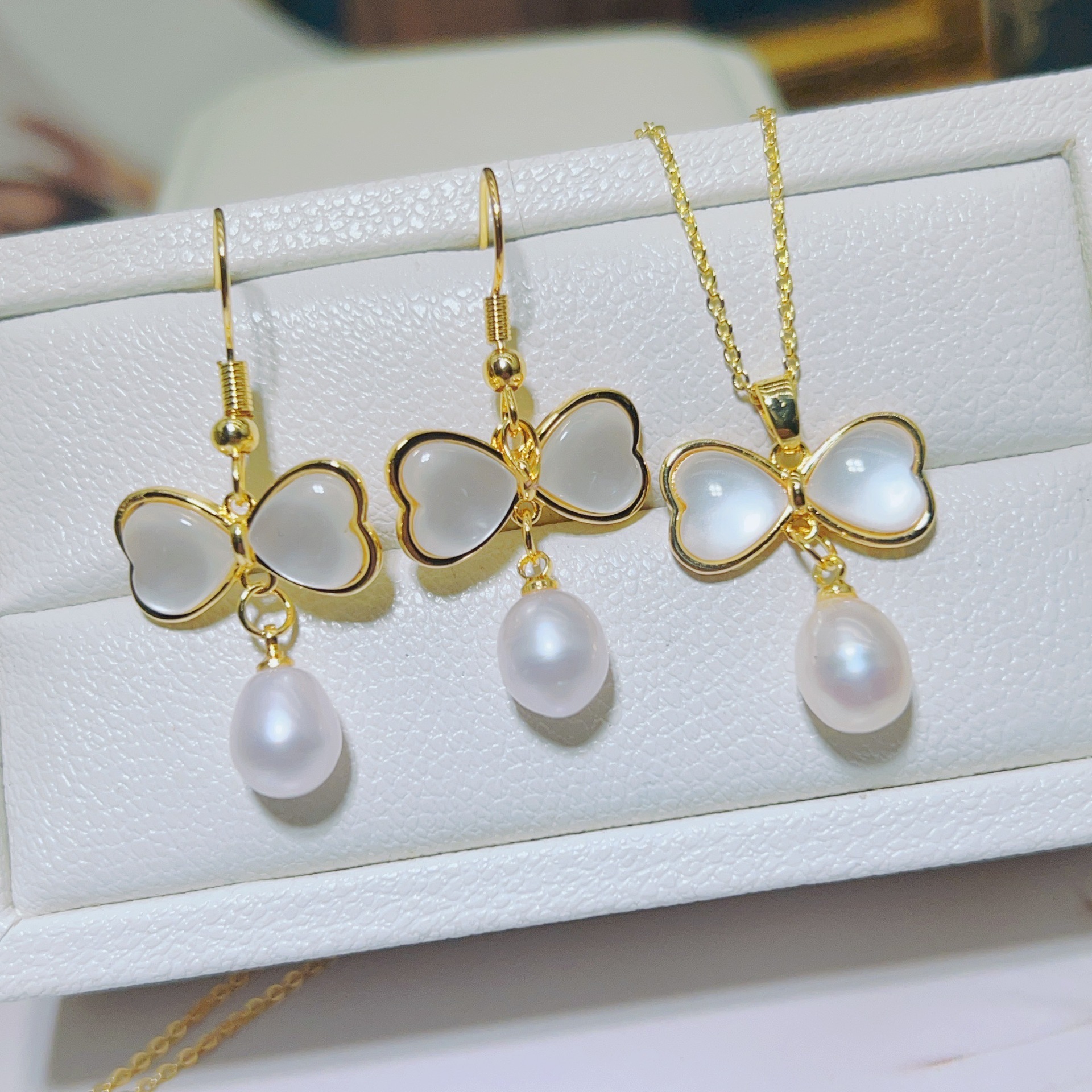 DIY Pearl Accessories Silver Needle 18K Gold-Plated Micro-Set Zircon Swan Earrings Empty Mount Earrings Pearl Accessories
