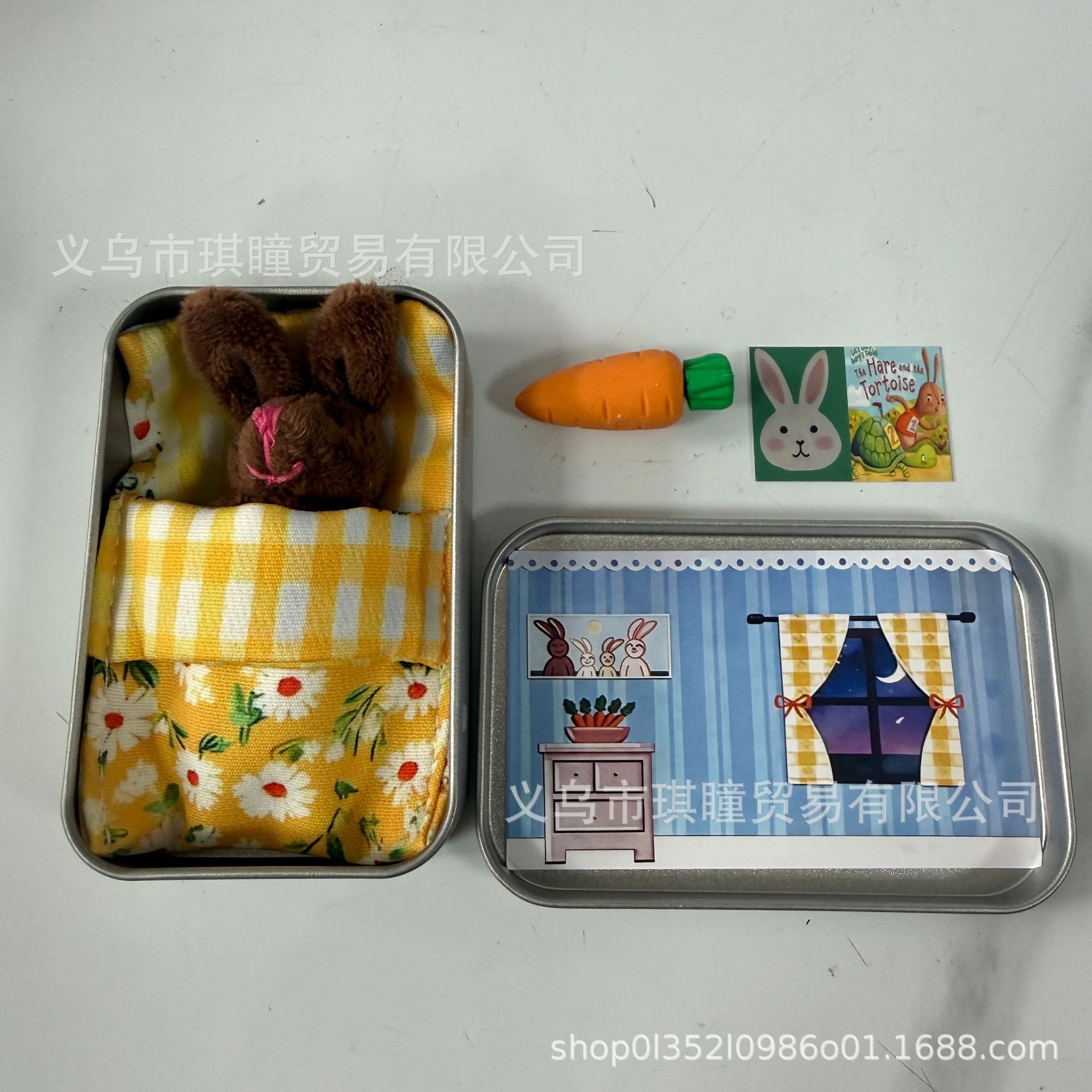 Bunny Plush Toy in a Tin Plush Mini Tin Box Bunny Mini Plush Toy Set Wholesale