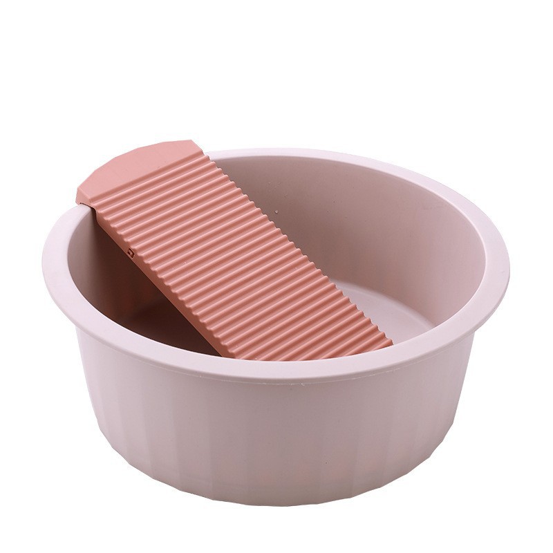 Household wash basin with washboard student dormitory washboard plastic large size vegetable washing baby hand wash basin mini