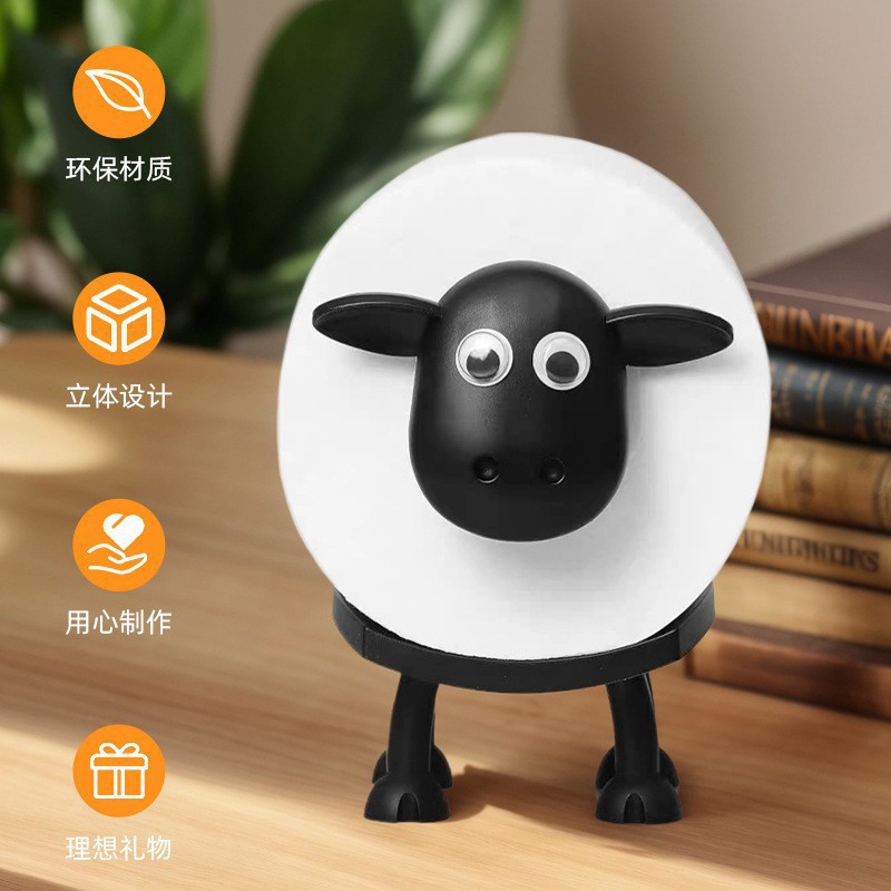 Adhesive label funny sheep toilet paper roll holder cute home sheep paper towel holder