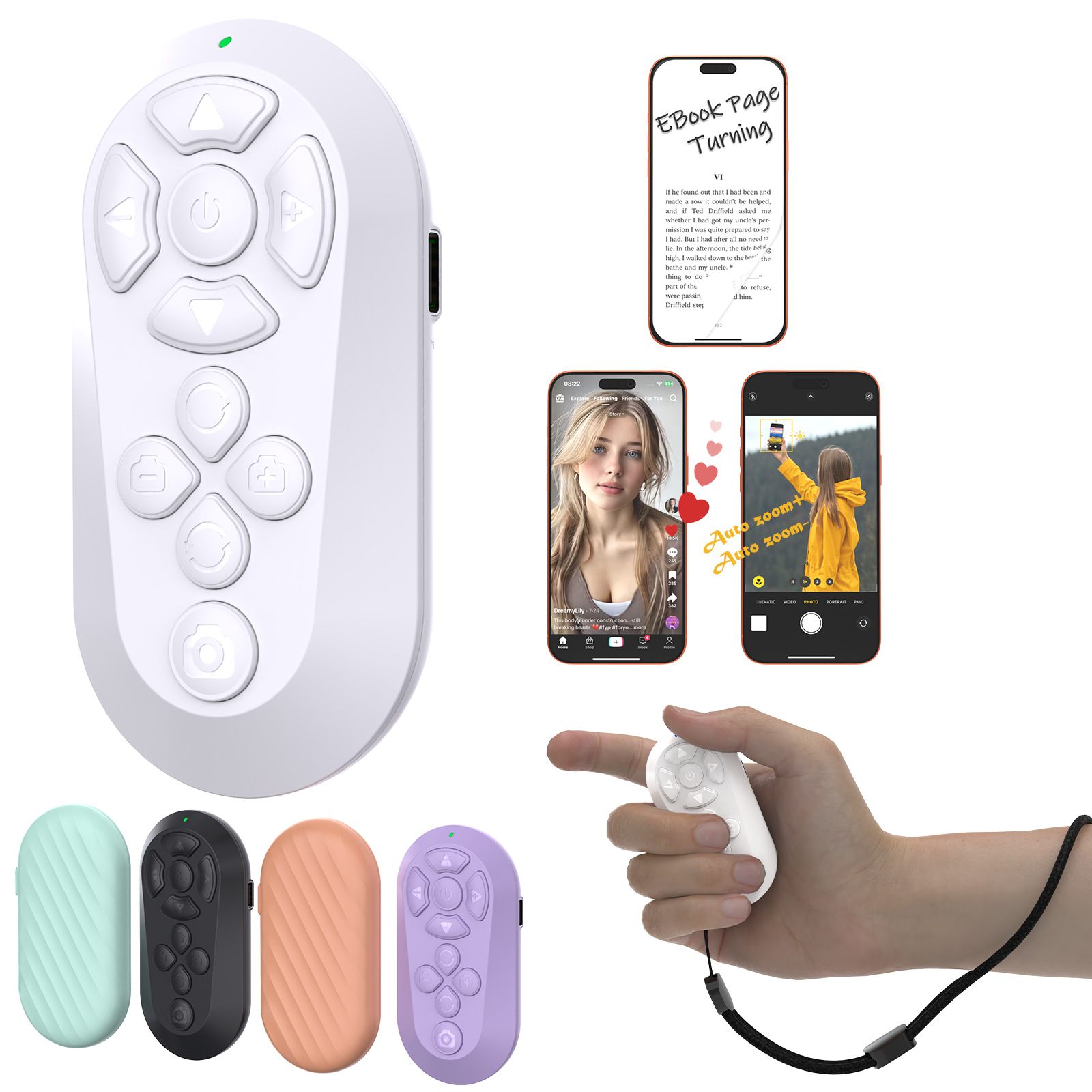 Bluetooth remote control for phone and tablet, lazy person's tool for scrolling short videos