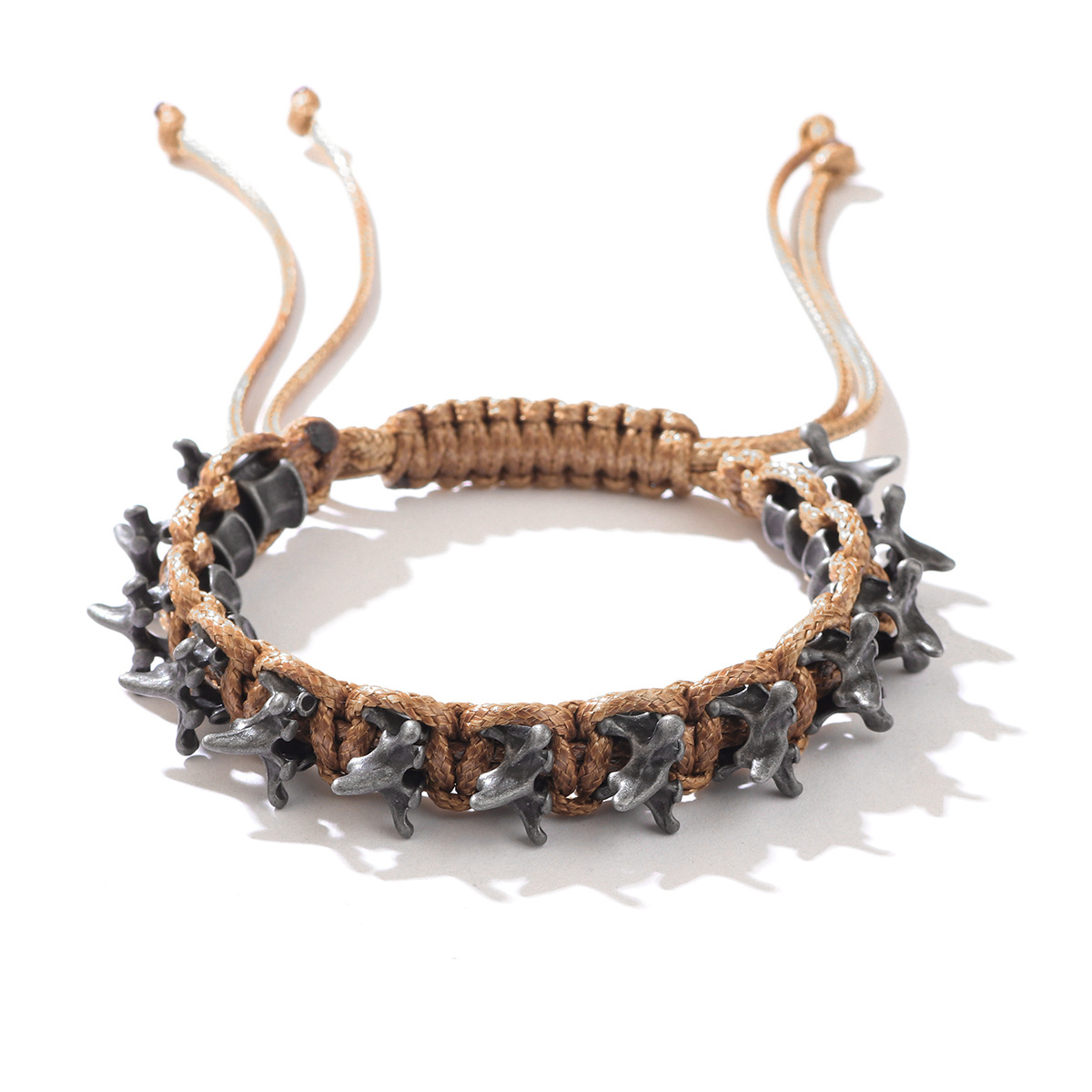New Punk Alloy Dragon Bone Men's Woven Bracelet Adjustable Size Bracelet