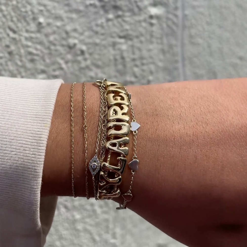 26 Letters DIY Combination Bracelet 18K Real Gold Plated Jewelry