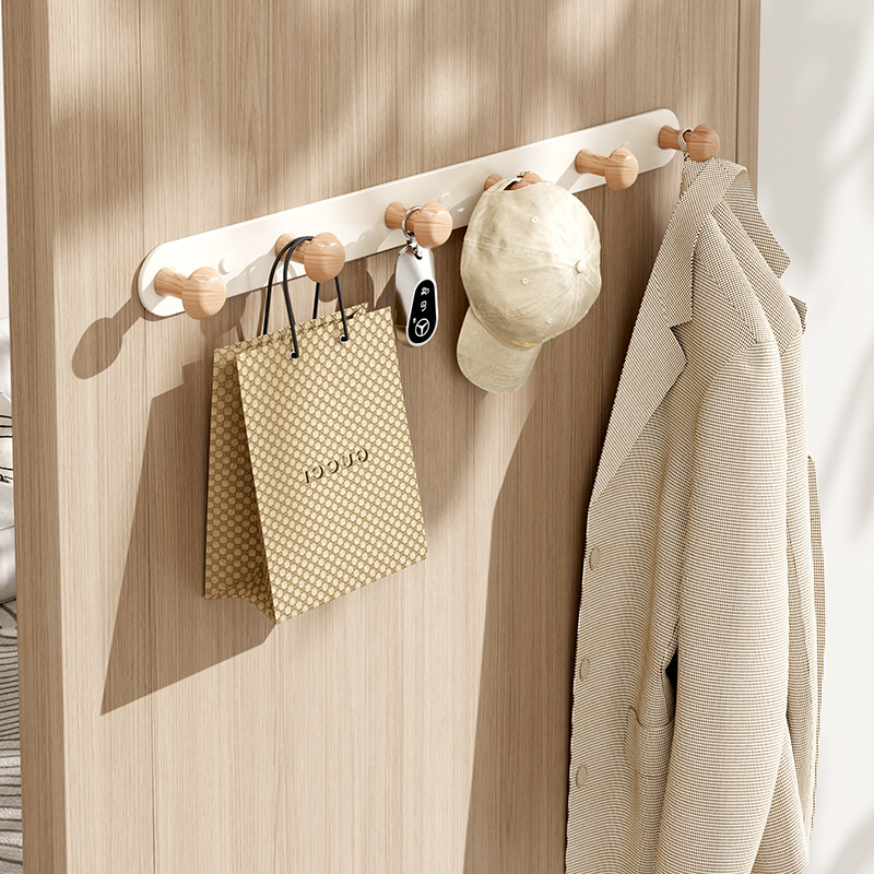 Wall Coat Rack Bedroom No-drill Entryway Hook Wall-mounted Wall Door Hook Entry Coat Rack