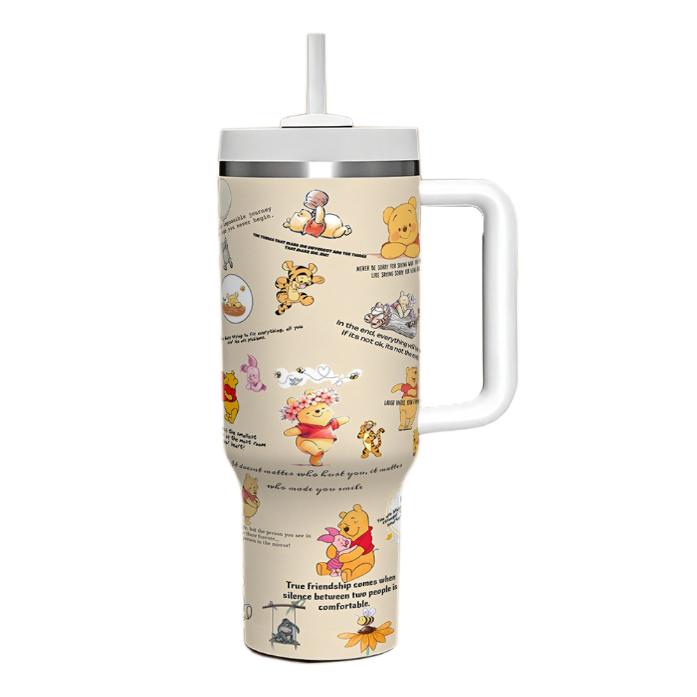 New printed bear 40oz second generation handle car cup thermal Winnie large capacity ice霸 cup 3D printing