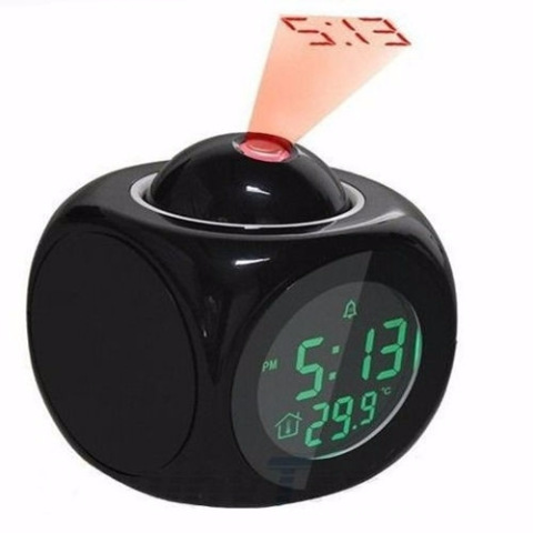 2028 Projection Alarm Clock Multifunctional Bedroom Bedside Silent Glow Clock Simple Home Clock Desk Clock