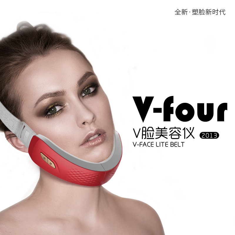 Red and Blue Light Beauty Instrument Vibration Facial Lifting V-Shape Device Microcurrent Slimming Face Device