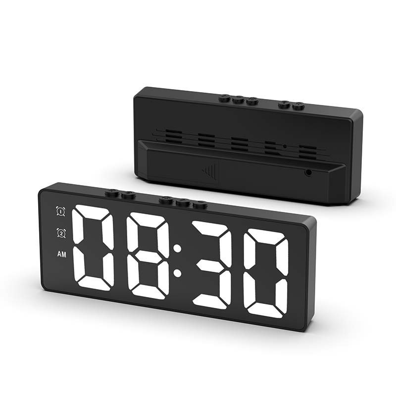 LED Mirror Electronic Alarm Clock USB Battery Dual Use Smart Voice Control Clock Student Special Alarm Clock
