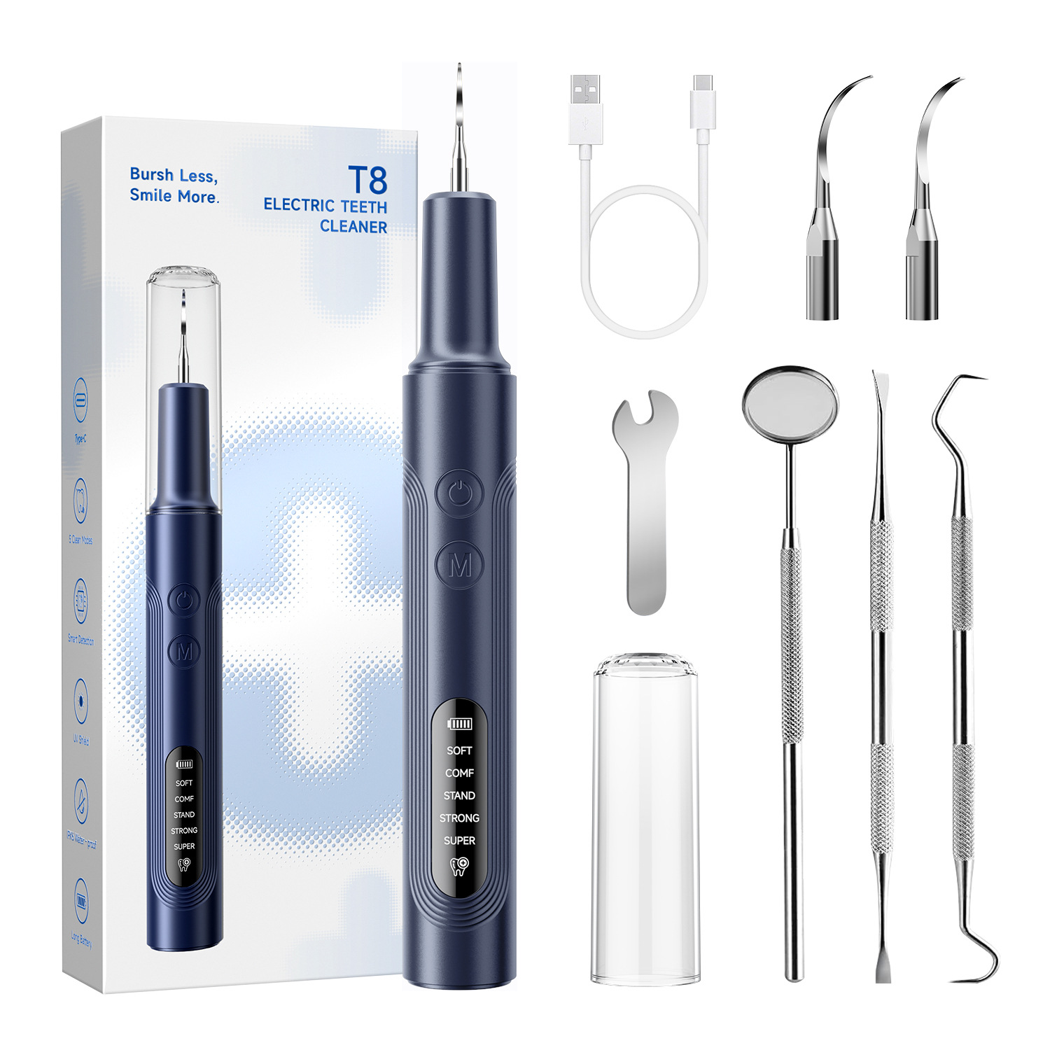 Yue'er Wanwan ultrasonic tooth cleaner, removes tartar, water flosser, cleaning whitening device, electric tooth cleaner