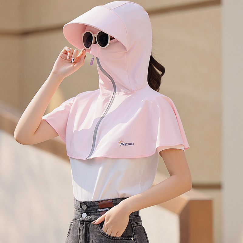 Summer learning to drive riding electric bike sun protection shawl face mask women full face sun protection neck UV protection