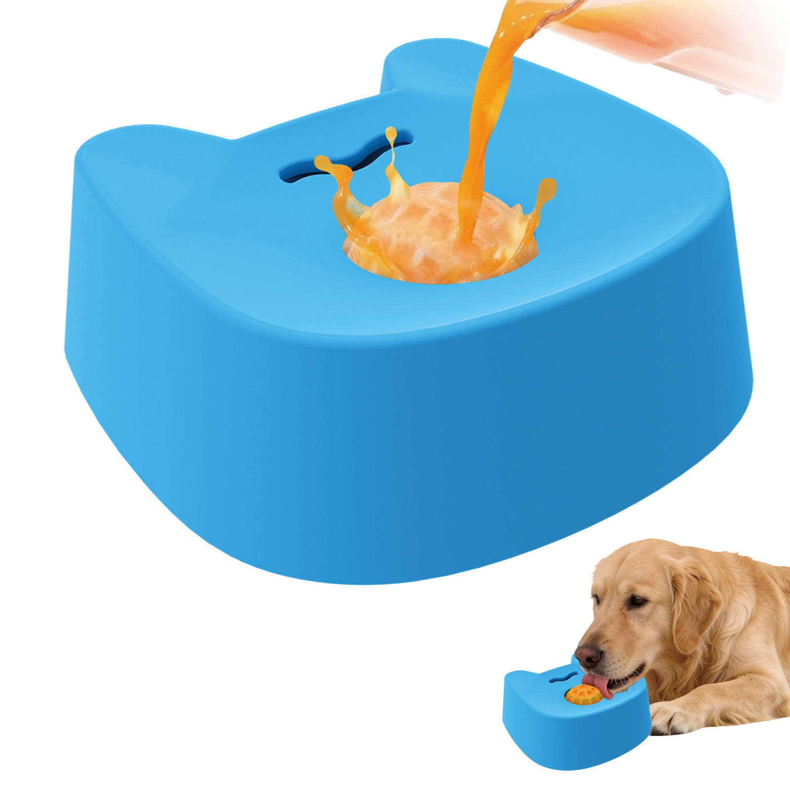 New Dog Liquid Lick Bowl Slow Feeder Dog Bowl Non-Slip Spherical Liquid Treat Bowl