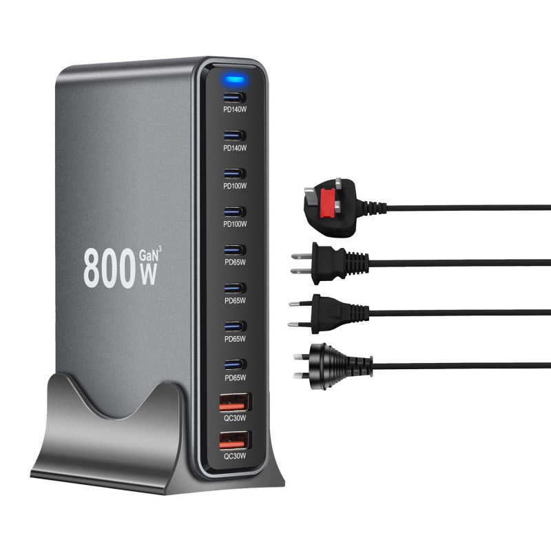 800W GaN PD Fast Charger 765W Multi-Function PD Desktop Charger 730W New 10-Port Charger