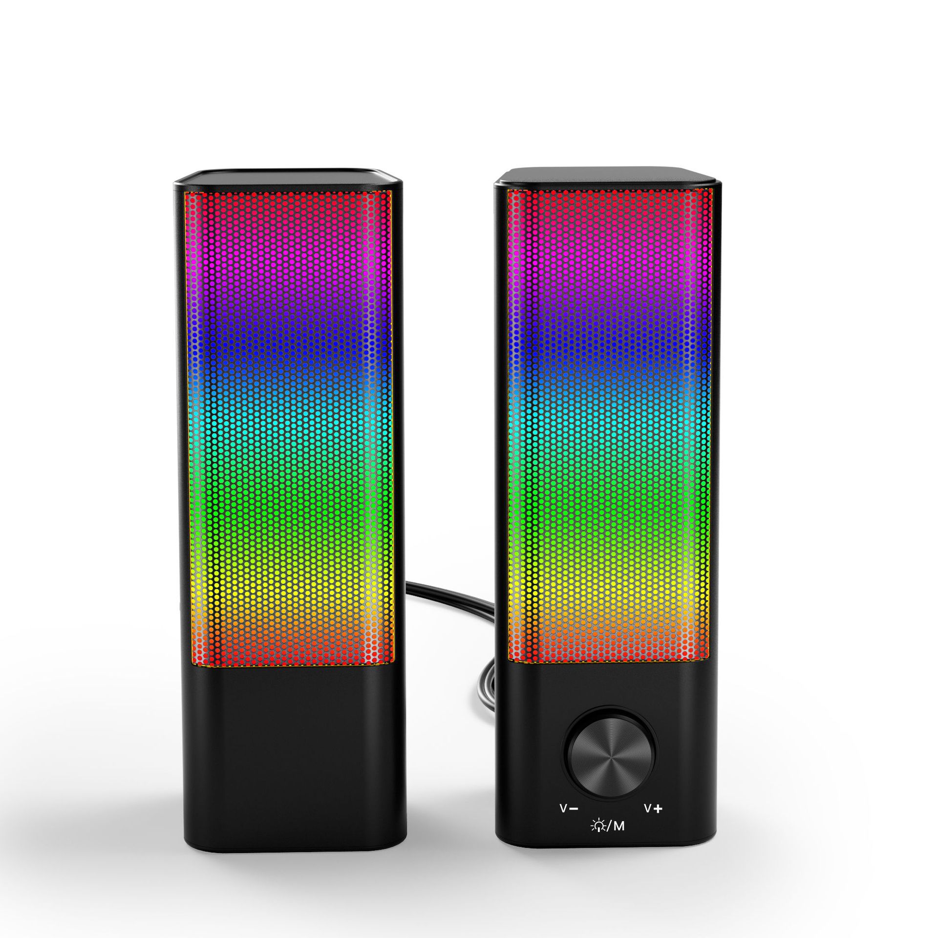 Custom-Designed Color-Changing Desktop Speakers with Magnetic Mount—SoundBoss Bluetooth USB 2.0 Home, Gaming, and Computer Speakers