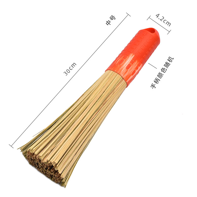 Bamboo long-handled dish brush, commercial kitchen cleaning pot brush, hotel restaurant slanted bamboo pot brush, old-fashioned cooking brush
