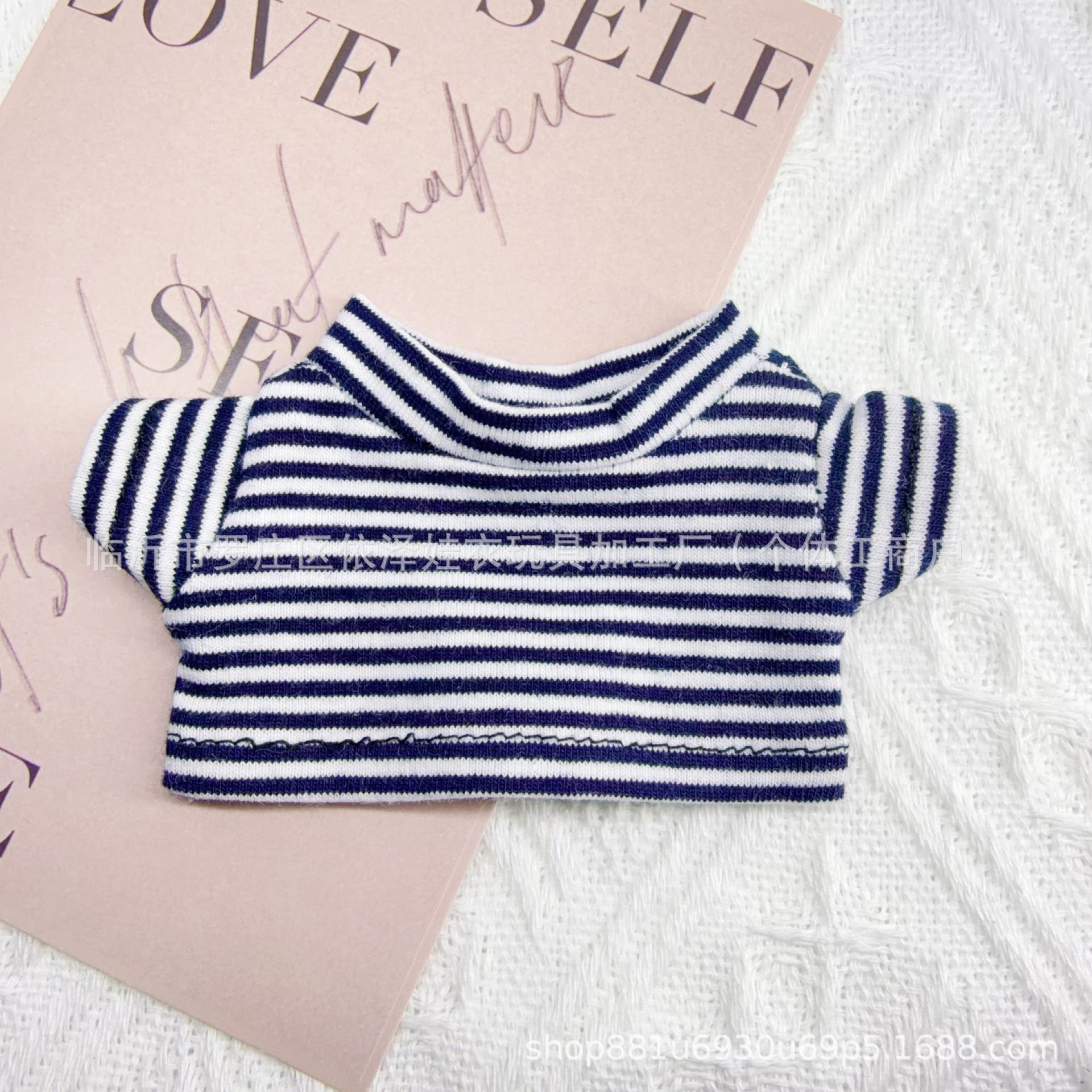 Striped T-shirt Doll Clothes 14cm Gate Dog Clothes Top Plush Toy Doll Plush Accessories Short Sleeve