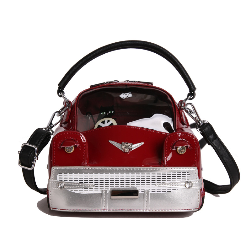 Street Style Cartoon Car Handheld Bag for Women New High Texture Novelty Shoulder Crossbody Bag